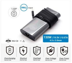 CARGADOR DELL 130W ORIGINAL · 19.5V / 6.67A · 4.5 x 3.0mm