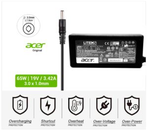 CARGADOR ACER ORIGINAL | 19V / 3.42A | 3.0 x 1.0mm | 65W