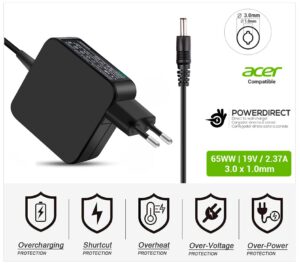 CARGADOR ACER COMPATIBLE | 19V / 2.37A | 3.0 x 1.0mm | 45W DIRECTO A PARED ( SIN CABLE )