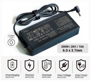 CARGADOR ASUS ORIGINAL 200W · 20V / 10A · 6.0 x 3.7mm