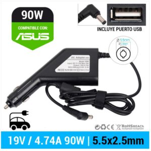CARGADOR DE COCHE ASUS | 19V / 4.74A | 5.5 x 2.5mm | 90W