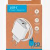 CARGADOR RÁPIDO PD FAST CHARGER OEM 20W 5-12V 1.67A CON UN PUERTO USB-C + CABLE 1M TIPO USB-C
