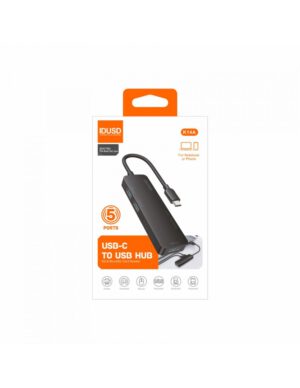 MINI HUB USB-C 3.0 5 EN 1 CON LECTOR DE TARJETAS | IDUSD K14A