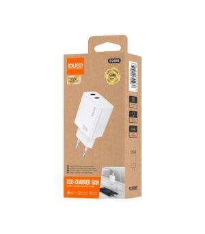 CARGADOR RÁPIDO GaN PD 30W DOS PUERTOS USB-C IDUSD D200B