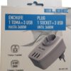 ENCHUFE CON 1 TOMA + 3 PUERTOS USB HASTA 3680W | ELBE EN-001-UB