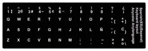 JUEGO DE ETIQUETAS CONVERSION A TECLADO ESPAÑOL COLOR NEGRO ALTA CALIDAD