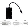 ADAPTADOR 3 EN 1 MINI DP DISPLAYPORT A HDMI/DVI/VGA | NEGRO