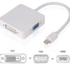 ADAPTADOR 3 EN 1 MINI DP DISPLAYPORT A HDMI/DVI/VGA | BLANCO