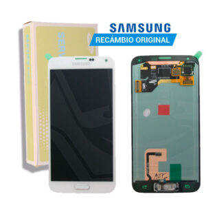 SAMSUNG GALAXY S5 I9600 SM-G900F PANTALLA LCD DISPLAY + TACTIL ORIGINAL | BLANCO | GH97-15959A