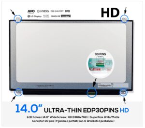 PANTALLA 14.0" | BOE NT140WHM-N41 V8.0 ( REACONDICIONADA )