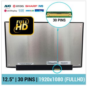 PANTALLA 12.5" FULL HD LED SLIM | EDP 30 PINS | SIN BRACKETS