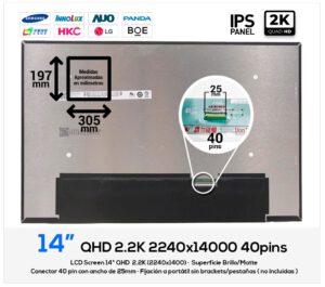 PANTALLA 14.0 BOE NV140DRM-N62 V8.3