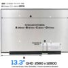 PANTALLA 13.3" LED QHD ( 2560x1600 ) MATTE 40 PINS SIN BRACKETS