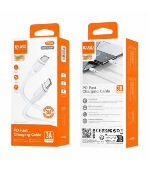 TURBO CABLE USB-C A USB-C PD 3.0M 3.0A BLANCO IDUSD C136B