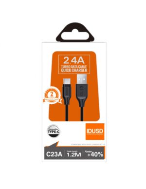 TURBO CABLE TIPO C 1.2M 2.4A | NEGRO