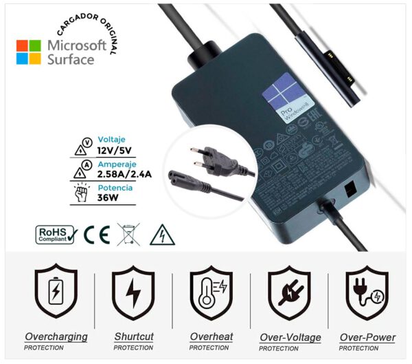 CARGADOR ORIGINAL MICROSOFT SURFACE PRO 3 SURFACE PRO 4 SERIES | LAG-00002