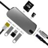 ADAPTADOR 8 EN 1 TIPO C A HUB CON PUERTOS USB-C / USB 3.0 / HDMI / SD / TF / RJ45 | BASIX BYL-2010N3