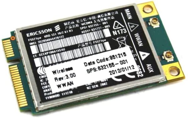 TARJETA 3G WWAN ERICSSON F5521GW PARA PORTATILES HP | 632155–001 631727–002