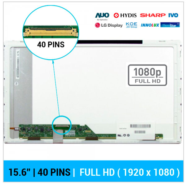 PANTALLA 15.6" LED | FULL HD | 40 PINS