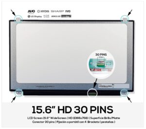PANTALLA 15.6" AUO B156XW04 V.7 F/W:1 ( REACONDICIONADA )