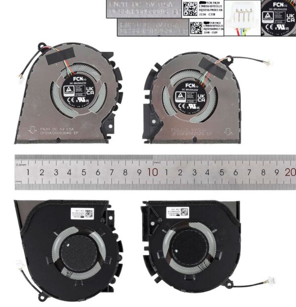 PAR DE VENTILADORES CPU + GPU ASUS VIVOBOOK PRO 14X M3400QA M3401Q K3400P M7400Q SERIES | FN2H DFS5K12605384G FN2J 13NB0U40T02021