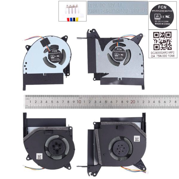 PAR DE VENTILADORES L+R ASUS ROG STRIX RTX SCAR II GL704GW FL2D FL2F SERIES | DFSCK22115181C DFSCK22105182D S7C