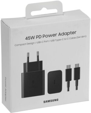 SAMSUNG TRAVEL ADAPTER SUPER FAST CHARGING 2.0 45W TIPO C + CABLE TIPO C A TIPO C 1M. ( 5A )