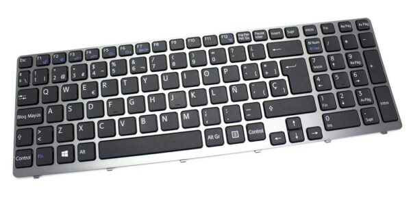 TECLADO ESPAÑOL SONY VAIO SVE15 | RETROILUMINADO CON MARCO GRIS