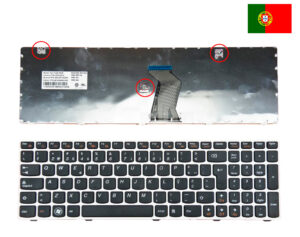 TECLADO PORTUGUÉS LENOVO B580 NEGRO CON FRAME BLANCO
