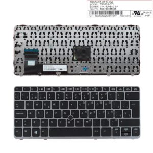 TECLADO LATINO HP ELITEBOOK 820 G1 820 G2 SERIES | FRAME GRIS POINTSTICK Y RETROILUMINADO | 735503-001 762585-161 776452-161 6037B0086001