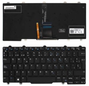 TECLADO ESPAÑOL DELL LATITUDE E5250 E7250 SERIES NEGRO SIN MARCO Y RETROILUMINADO | 48G8Y 048G8Y