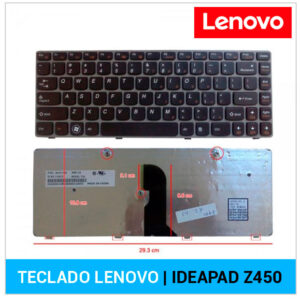 TECLADO INGLÉS LENOVO | IDEAPAD Z460 | NEGRO | CON FRAME
