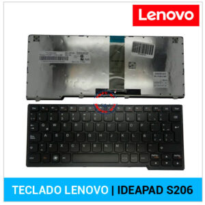TECLADO INGLÉS LENOVO | IDEAPAD S206 | NEGRO | CON MARCO NEGRO