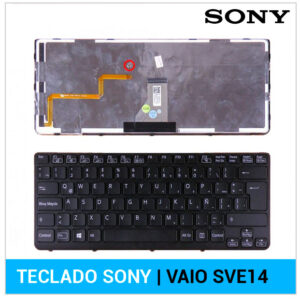 TECLADO LATINO / ESPAÑOL SONY | VAIO SVE14 | NEGRO | CON MARCO NEGRO | RETROILUMINADO