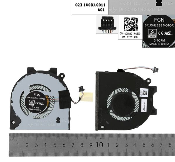 VENTILADOR CPU DELL INSPIRON 14 5480 5482 5488 15 5580 5588 SERIES | 0G0D3G