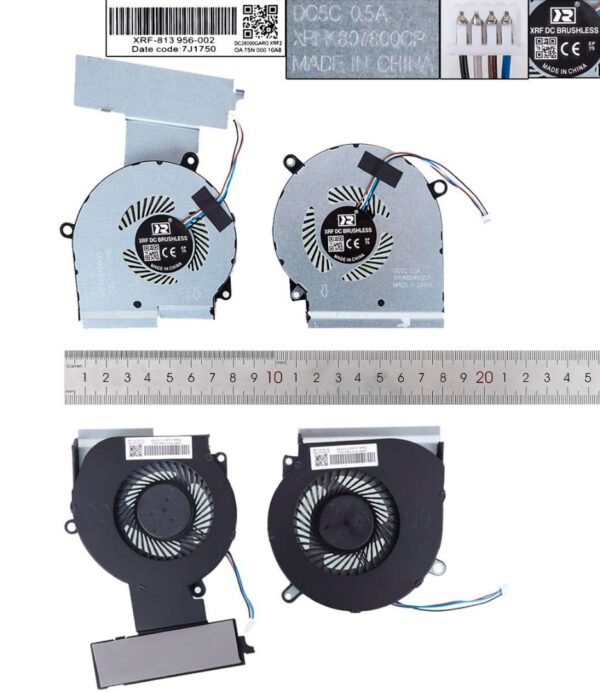 PAR DE VENTILADORES CPU + GPU HP 15-DC SERIES | L30203-001 L30203-001 L30204-001