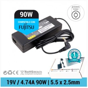 CARGADOR FUJITSU COMPATIBLE | 19V / 4.74A | 5.5 x 2.5mm | 90W