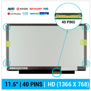 PANTALLA 11.6" | SLIM HD LED | 40 PINS | PESTAÑAS IZQUIERDA Y DERECHA