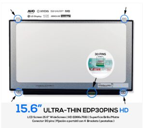 PANTALLA 15.6" LED SLIM | HD | EDP 30 PINS