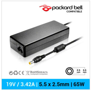 CARGADOR PACKARD BELL COMPATIBLE | 19V / 3.42A | 5.5 x 2.5mm