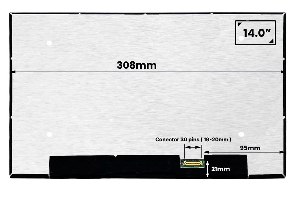 PANTALLA 14.0 FHD+ (1920x1200) 30 PINS 60HZ SIN BRACKETS