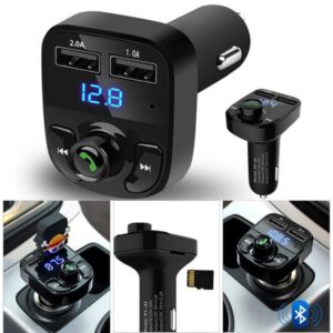 KIT DE COCHE MANOS LIBRES / BLUETOOTH / TRANSMISOR FM / REPRODUCTOR MP3 / CARGADOR USB x2