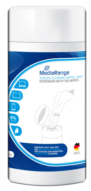 TOALLITAS LIMPIA PANTALLAS MEDIARANGE | DISPENSADOR DE 100 TOALLITAS