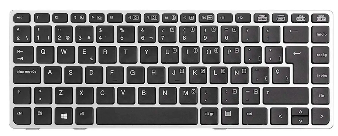 TECLADO ESPAÑOL HP ELITEBOOK 6460B 6465B 8460P 8460W SERIES CON POINTSTICK FRAME GRIS