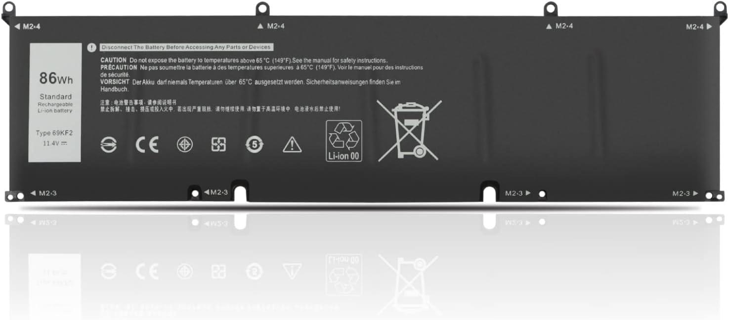 BATERIA DELL G15 5510 ALIENWARE M15 R3 PRECISION 5550 XPS 15 9500 SERIES | 69KF2 8FCTC DVG8M P8P1P M59JH 70N2F 11.55V · 7260MAH