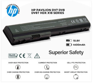BATERIA HP COMPATIBLE PAVILION DV7 DV8 DV8T HDX X18 SERIES | 10.8V 4400mAh