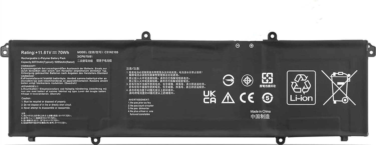 BATERIA PORTATIL ASUS VIVOBOOK PRO 14X PRO 15 PRO 16 SERIES | C31N2105 11.1V · 4100mAh