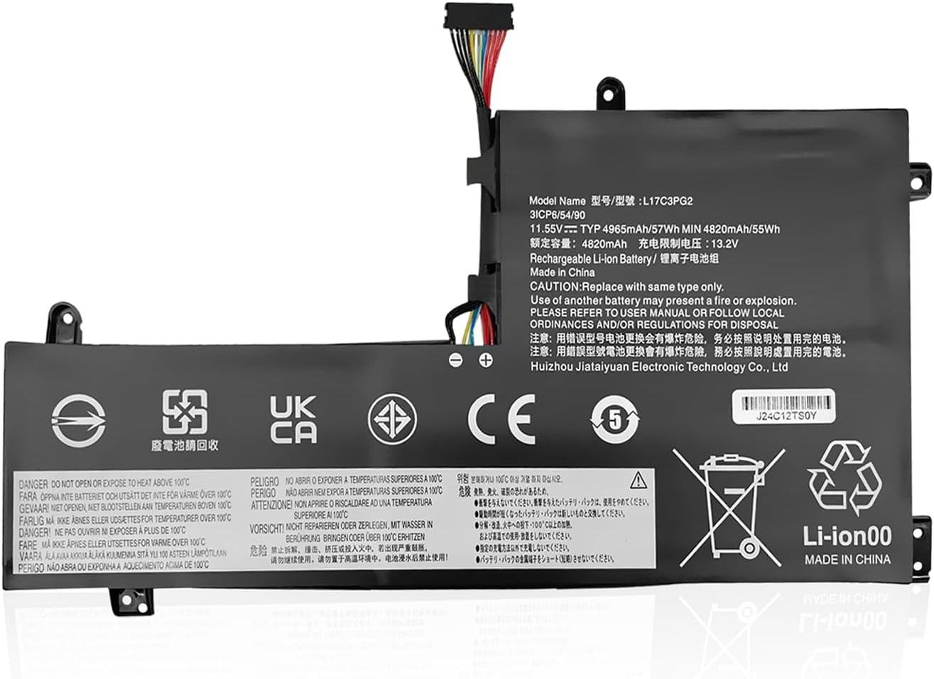 BATERIA LENOVO LEGION Y7000-2019 Y7000P-1060 Y530-15ICH-1060 Y540-15IRH Y540-17IRH SERIES MODELO CON CABLE LARGO | L17M3PG2 11.55V · 4750mAh / 55Wh
