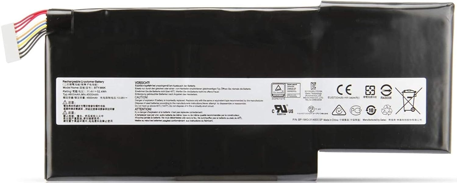 BATERIA PORTATIL MSI GS63-7RD GF63-8RD GF63-8RC GF75 SERIES | BTY-M6K 11.4V · 4300mAh