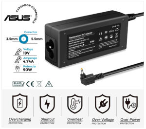 CARGADOR MSI COMPATIBLE | 19V / 4.74A | 5.5 x 2.5mm